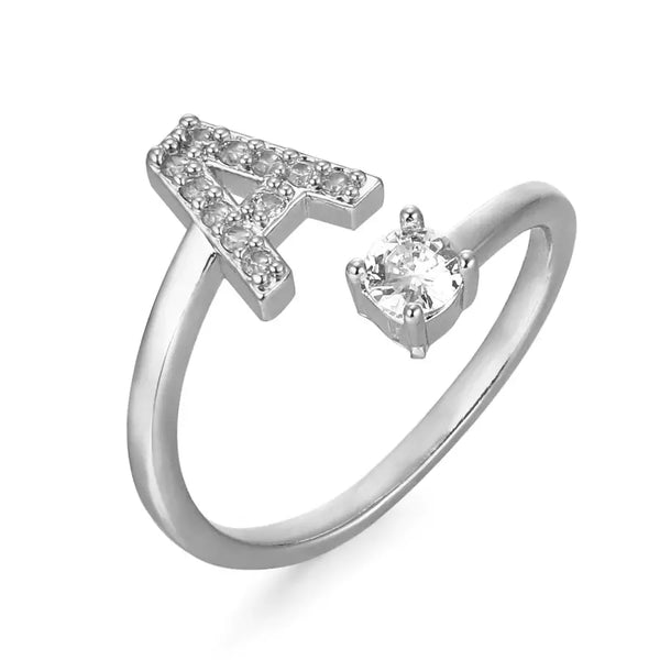 Dainty Cubic zirconia Initial Letter Ring